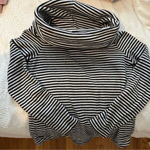 Black and White Striped Women Sweater